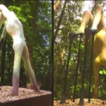 Betonplastik im Wald